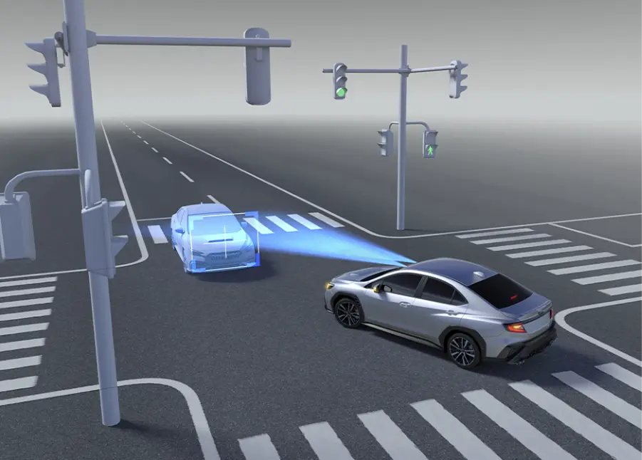 Ilustración de herramienta de seguridad Subaru Eyesight.